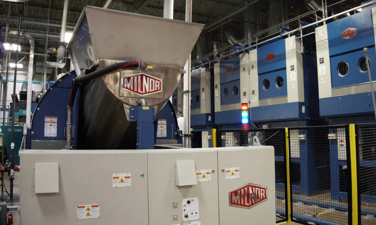 Close view of industrial laundry machines